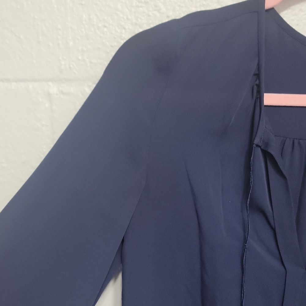 Joie Deep Blue Silk Blouse with Tassel Details - Picture 7 of 14